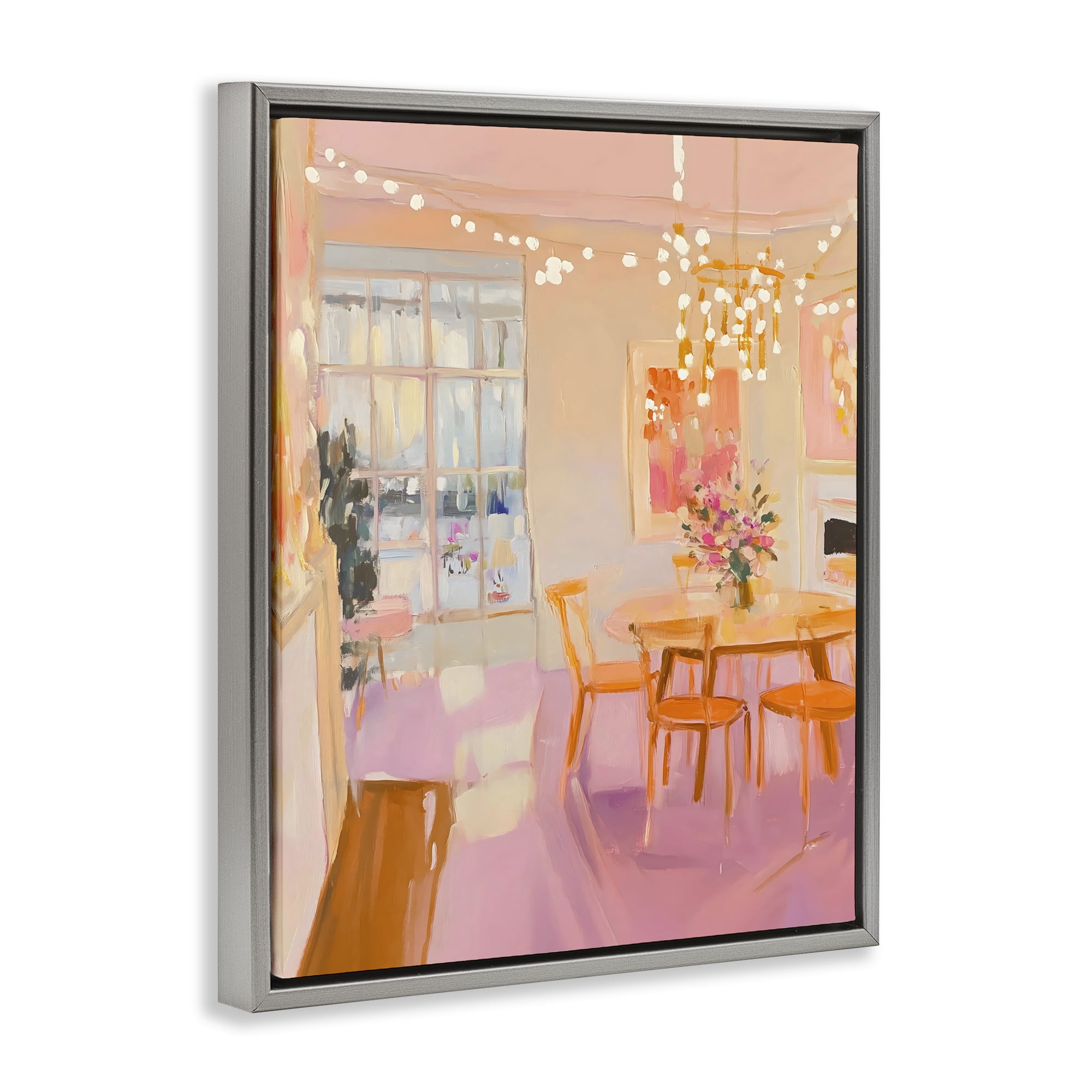 Stupell Industries Warm & Inviting Dining Room Gray Framed Floater Canvas Wall Art, design by The Prints Vibe