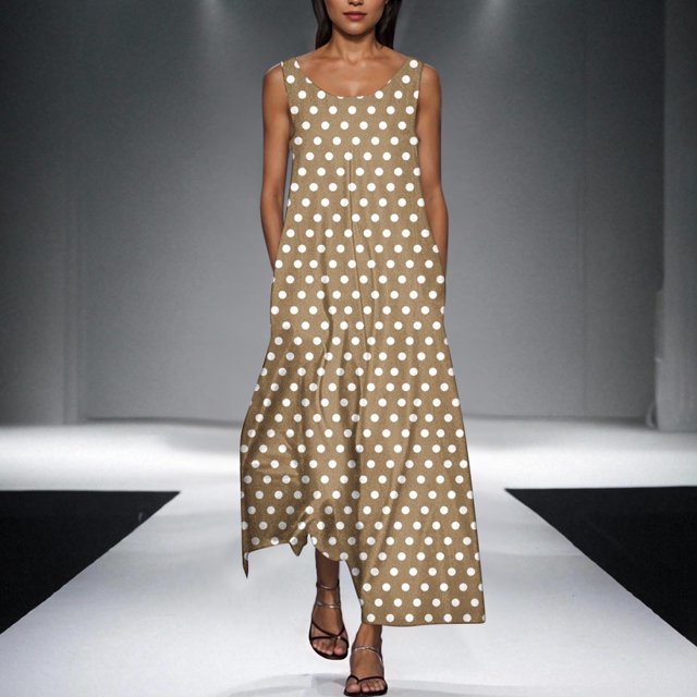 Liquidation d'Été 2025! Robe Grande Taille pour Femmes, Liquidation d'Été pour Femmes, Robe d'Été Sexy Mode Imprimée Sans Manches Col Rond