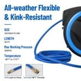 thumbnail image 2 of Retractable Air Hose Reel,3/8" Air Compressor Hose Reel With Dual Arm,Hybrid Hose Retractable Air Hose Included Auto Rewind Reel,300PSI,Blue, 2 of 6