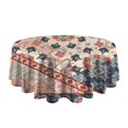 thumbnail image 5 of Round Waterproof Tablecloth 60×60 Inch, Boho Style Reusable Indoor/Outdoor Durable Table Cover for Party Kitchen Dinner Room Decor, 5 of 6