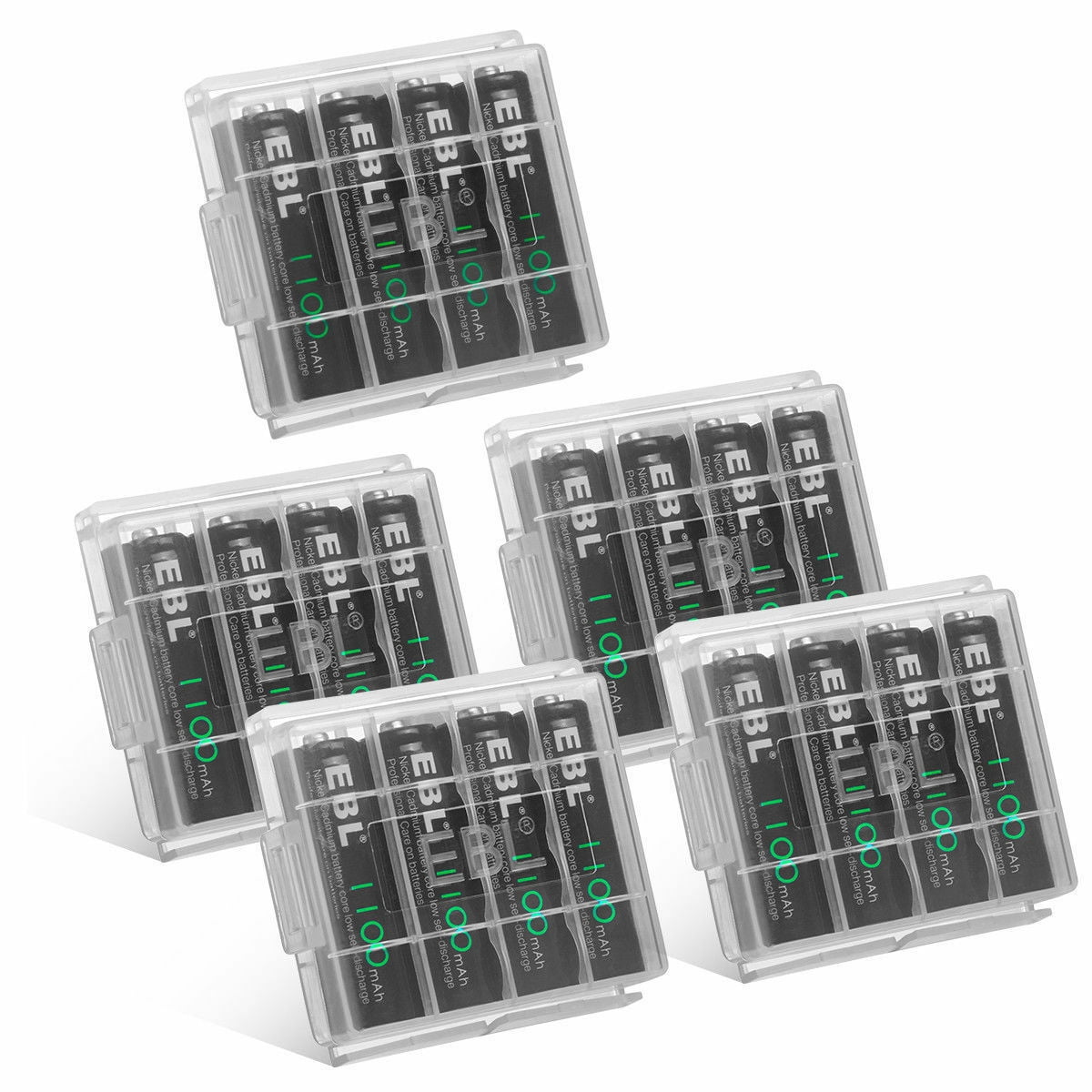 EBL Rechargeable AA Batteries (20 Pack), 1.2V 1100mAh Ni-CD Double A Batteries