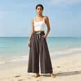 thumbnail image 5 of Edvintorg Yoga Pants with Pockets for Women Elastic Waisted Casual Loose Lightweight Wide Leg Athletic Trousers Women Clothing Brown XL, 5 of 9