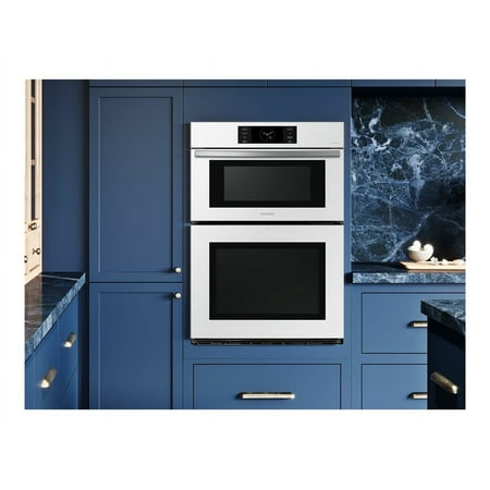 Samsung - BESPOKE 30" Built-In Electric Convection Combination Wall Oven with Microwave and Flex Duo - White Glass