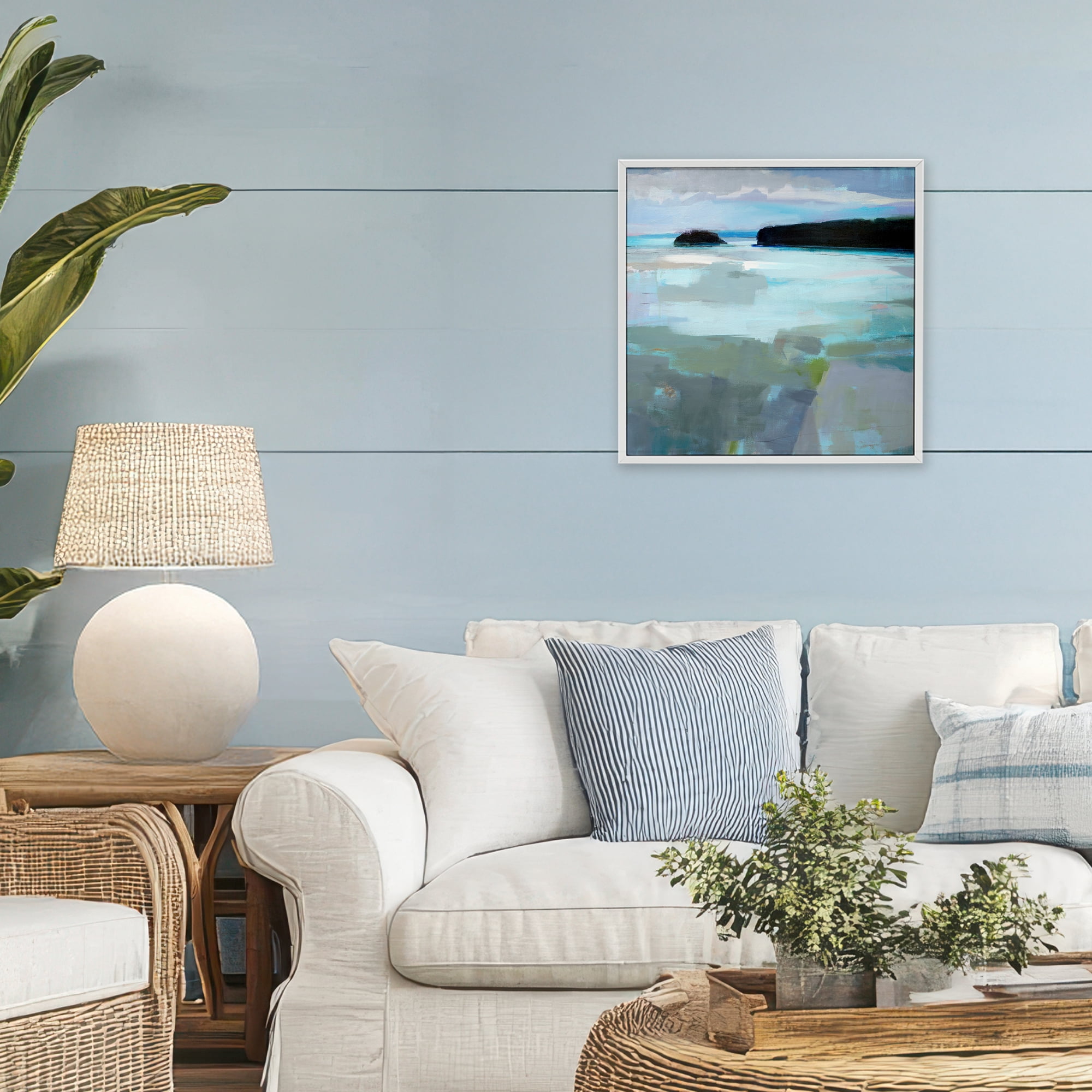 Stupell Industries Freeport Maine Abstraction White Framed Giclee Art, design by Kathleen Robbins