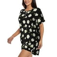 thumbnail image 2 of Fotbe Daisies Flowers Print Pajama Set for Women 2 Piece Loungewear Short Sleeve Tops and Shorts Set Soft Sleepwear-XX-Large, 2 of 7