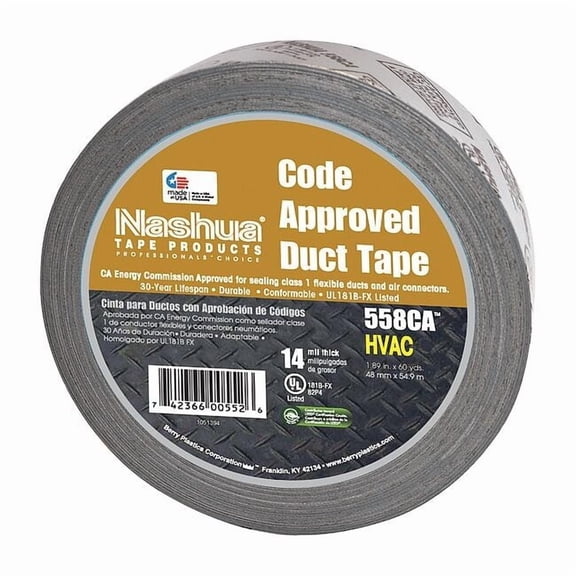 Nashua Duct Tape, Silver, 60 yd L, 1-7/8 in W 558CA