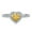Yellow Diamond, variant on Heart Shaped Moissanite Zircon Ring White Gold Plated Inlaid Engagement Gift For Anniversary For All Occasions