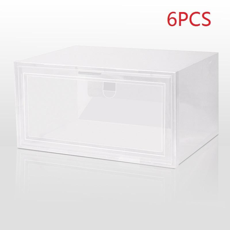 clear plastic stackable shoe organizer bins