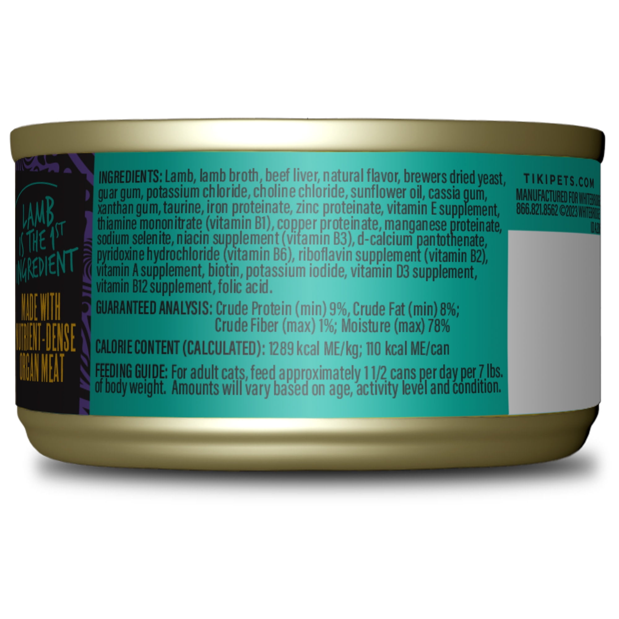 (24 pack) Tiki Cat After Dark Pate Wet Cat Food, Lamb & Beef Liver, 3 oz. Can