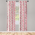 thumbnail image 3 of Ambesonne Watercolor Curtains, Pieces of Watermelon, Pair of 28"x84", Coral Pale Green Black, 3 of 5