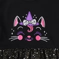 thumbnail image 6 of HILEELANG Toddler Girls Halloween Dress 2–7Y, Long Sleeve Pumpkin Ghost Black Cat Print Tulle Skirt with Witch Hat 5 years old, 6 of 8