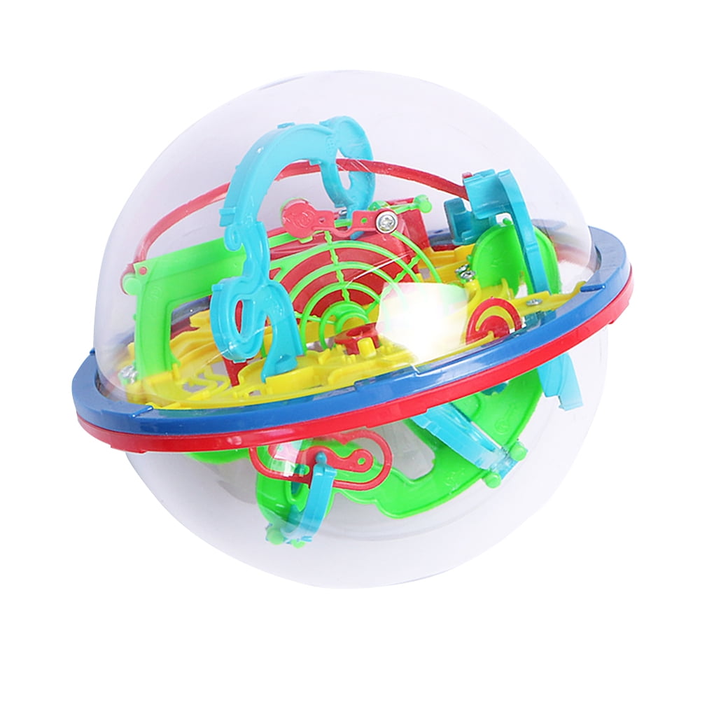 Brain Teasing Maze Ball 3D Spherical 100 Barriers Puzzle Game Kids Funny Toy 