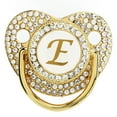 thumbnail image 4 of Chupete Baby Bling con clip dorado y letra curvada con funda antipolvo para recién nacidos (letra E), 4 of 14