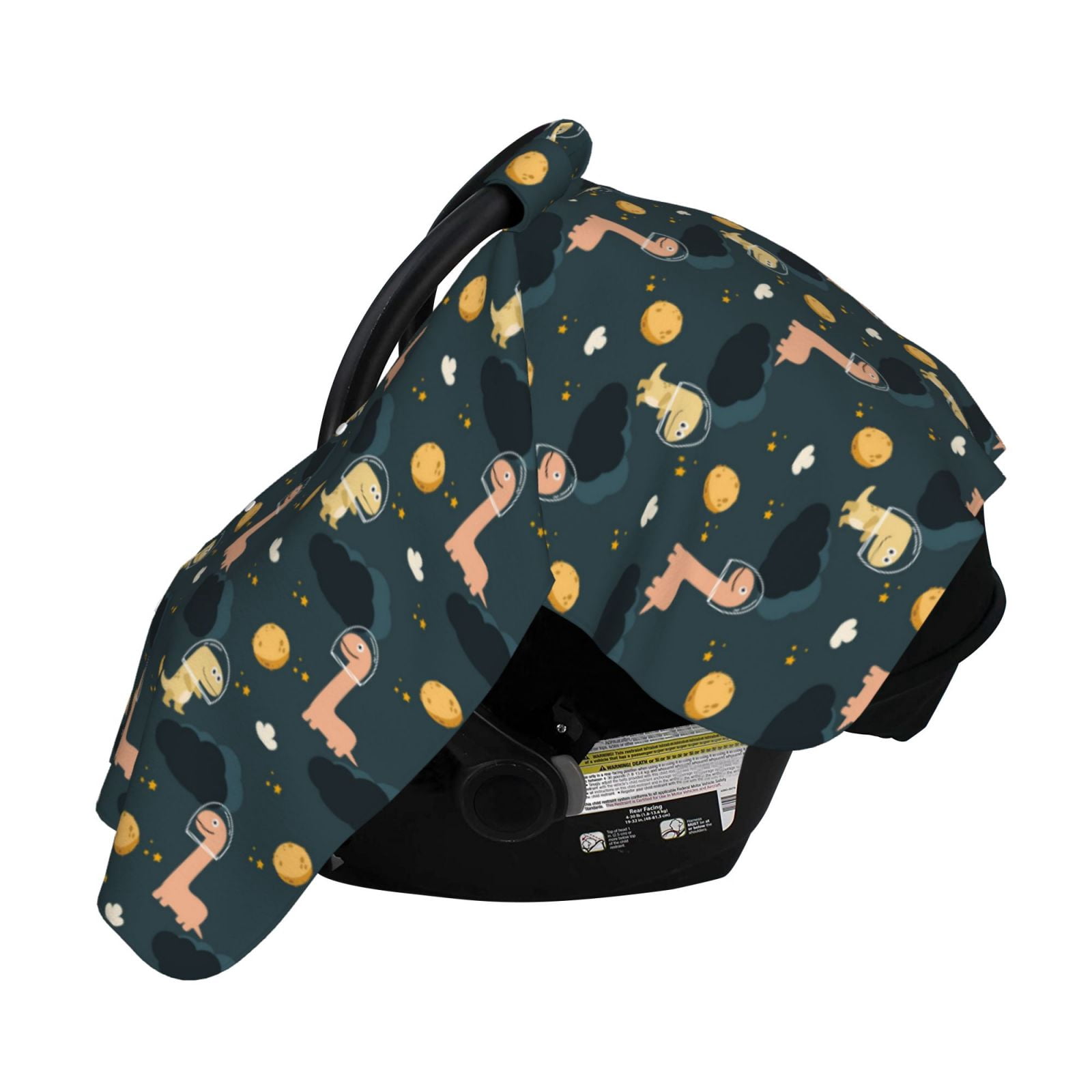 Naloa Dinosaur In The Space Baby Car Seat Cover, Breathable Baby Carrier Cover, Multiuse Baby Carrier Cover & Nursing Breastfeeding Cover