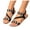 Black, variant on Flower Beach Sandals for Women 2025 Boho Summer Braided Open Toe Flats Slingback Dress Sandals
