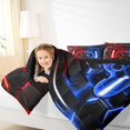thumbnail image 5 of Feelyou Gaming Controller Kid Queen Comforter Set, Futuristic Game Consloe Bedding Sets, Honeycomb Abstract Blue Reversible Bedding Comforter Set, Lightweight Room Decor, 3 Pieces, 5 of 9