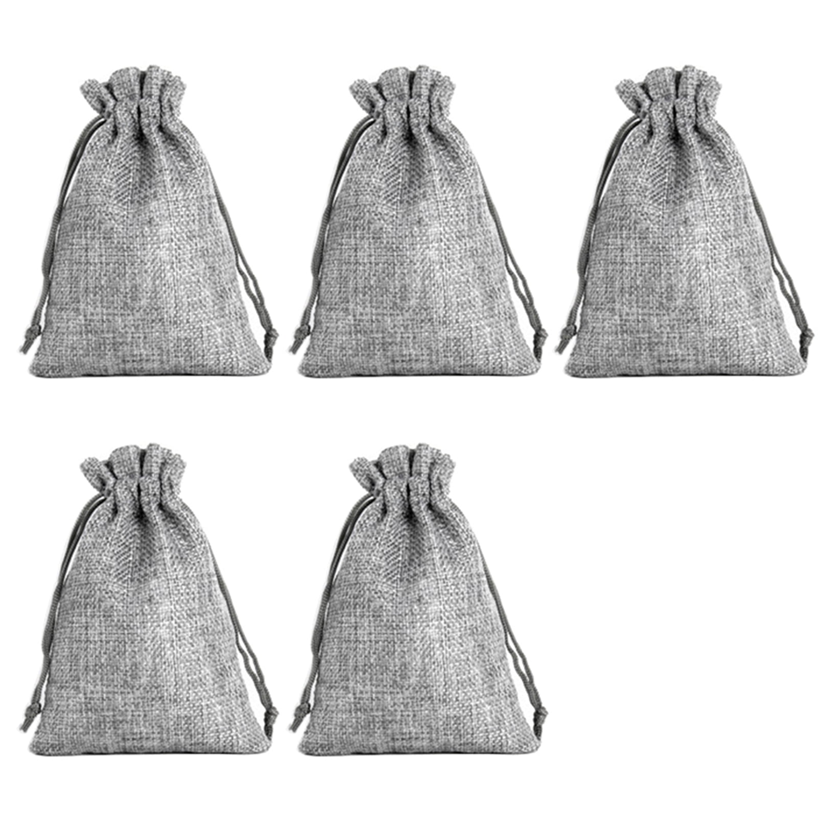 5Pcs Linen Gift Drawstring Bag Travel Package Cosmetic Coin Storage