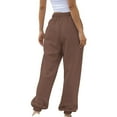 thumbnail image 4 of Ydkzymd Light Brown Womens Cargo Sweatpants Tie Dye High Waist Elastic Womens Tall Compression Pants Drawstring Cinch Bottom Plush Sweatpants Sport Joggers With Pocket Sweatpants XL, 4 of 4