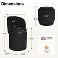 thumbnail image 2 of GEEYOO Modern Round Vanity Storage Stool,Sherpa Upholstered Ottoman with Foldable Backrest and Removable Lid,Comfy Makeup Stool for Bedroom Living Room,Black, 2 of 6