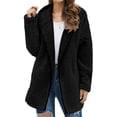 thumbnail image 5 of Womens Fleece Shacket Jackets Lined Oversized Winter Warm Coat Hooded Long Sleeve Open Front Coatigan Jacket, 5 of 8