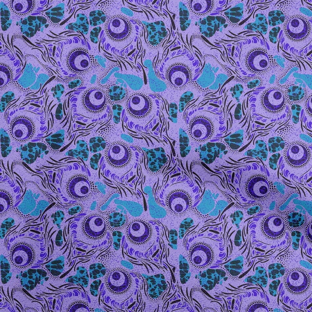 oneOone Rayon Purple Fabric African Craft Projects Decor Fabric Printed By The Yard 56 Inch Wide