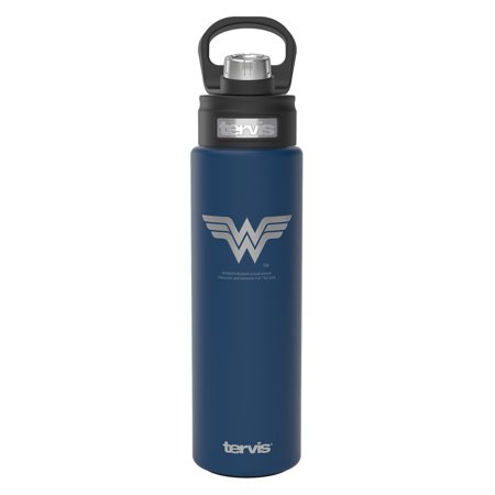 

Tervis Triple Walled DC Comics Wonder Woman Logo Engraved on Deepwater Blue Insulated Tumbler Cup Keeps Drinks Cold 24oz Wide Mouth Bottle Stainless Steel