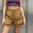 thumbnail image 5 of Women's Quick-Dry Elastic Waist Drawstring Lightweight Hiking Shorts With Zipper Pockets for Outdoor Active & Casual Wear, QuickDry Stretch Fabric with Secure Front Zip | TruBelle,Khaki S, 5 of 8