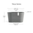 thumbnail image 2 of Ecopots Sofia Durable Modern Oval Indoor/Outdoor Recycled Based Composite Flower Pot Planter w/ Water Reservoir, Grey, 12", 2 of 4