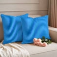 thumbnail image 2 of Violet Striped Outdoor Waterproof Pillow Covers, Geometric Vertical Modern Minimalist Decorative Square Throw Pillowcase Sofa Cushion Sham for Patio/Couch/Chair, 26"x26" 2 Pack, 2 of 8
