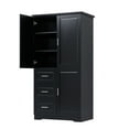 thumbnail image 5 of Resenkos Storage Cabinet,Kitchen,Pantry Cabinet,Tall and Wide Storage Cabinet with Doors for Bathroom/Office, Three Drawers, Black, 5 of 12