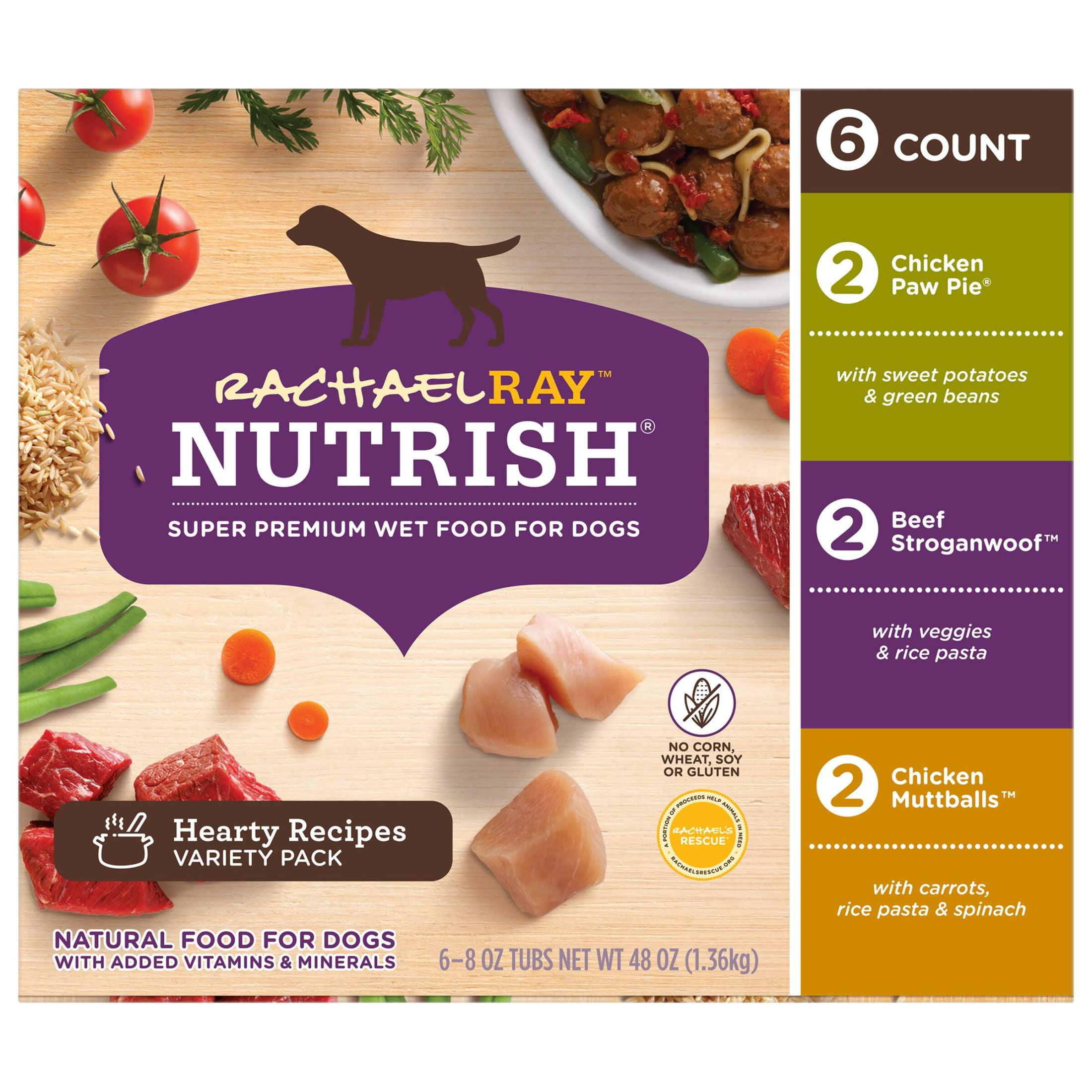 Rachael Ray Nutrish Chicken Paw Pie Wet Dog Food 8 oz. Tub