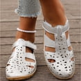 thumbnail image 2 of Women's Summer Closed Toe Casual Leather Sandals,Comfort Cutout Adjustable Ankle Strap Orthopedic Beach Fisherman Shoes, 41, 2 of 5