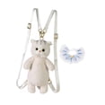 thumbnail image 4 of Mochila de peluche de gato realista para amantes de las mascotas. Encaje azul, 4 of 9