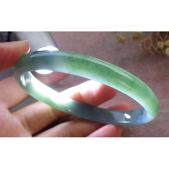 Certifien Icy Green Burma 100% Natural A JADE Jadeite Bangle Bracelet 62 mm 661308 TN