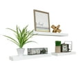 Del Hutson Designs Handmade True Wood Floating Shelves, Set of 3, White