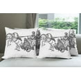 thumbnail image 6 of Ambesonne Retro Throw Pillow Cover 4 Pack, Warrior in a Chariot, 18", Black White, 6 of 7