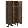 thumbnail image 4 of Living Room Cabinets Gunderson Rustic Oak and Gunmetal 8-Shelf Accent Cabinet,Primary Living Space Cabinets, 4 of 11