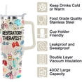 thumbnail image 3 of Respiratory Therapist Gift: 40 Oz Stainless Steel Vacuum Insulated Tumbler with Handle & Straw - Travel Coffee Mug, RT Week Gift for Him Her, 3 of 6