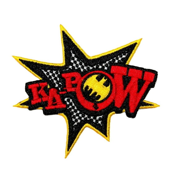Classic Batman Comic Effect "Ka-Pow" Retro Patch DC Superhero Iron On Applique