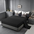 thumbnail image 3 of meiyoeat Abstract Gold Geometric 7-Piece King Bedding For Kids,Modern Art Print King Bed in a Bag,Black Reversible, 3 of 7