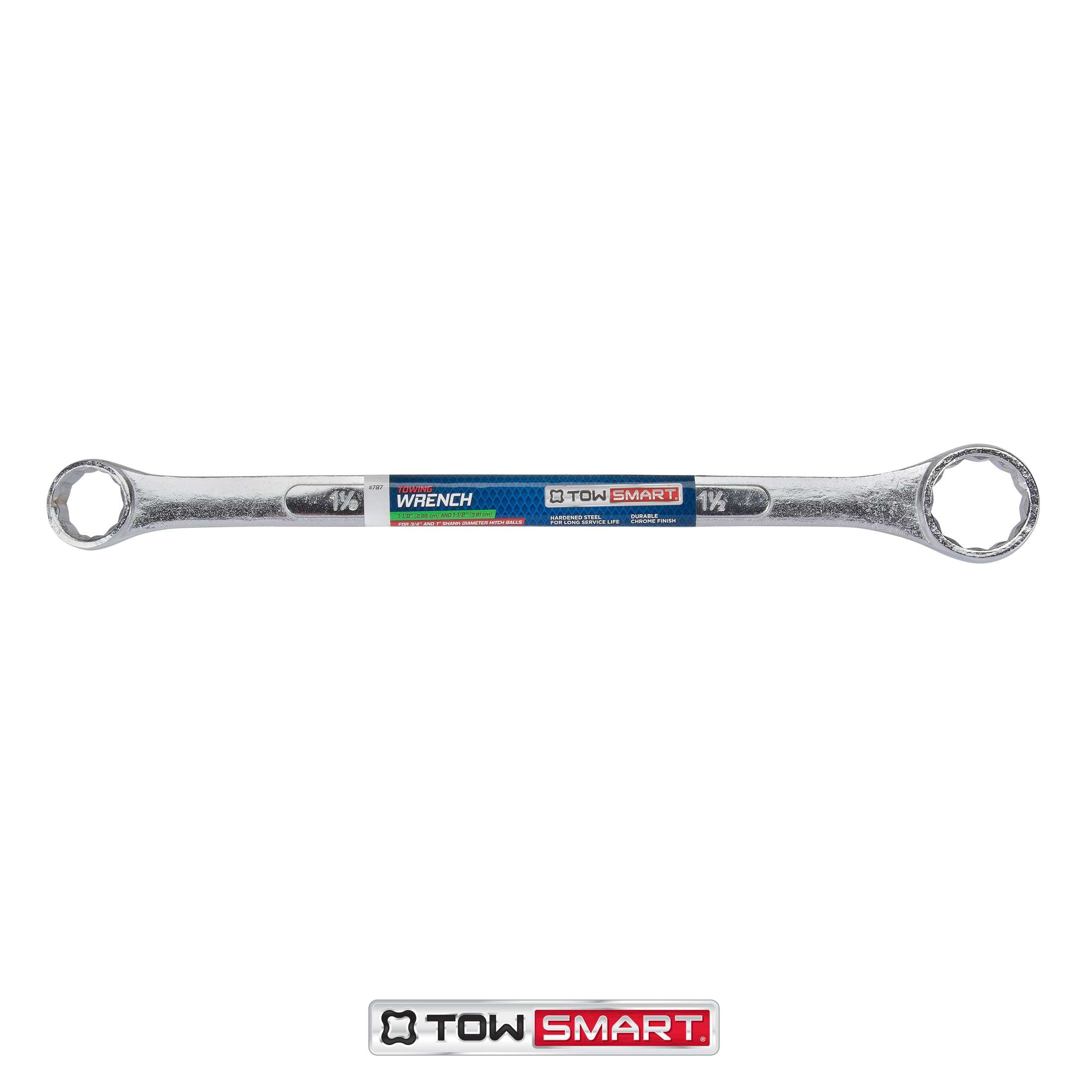 (2 pack) TowSmart Torque Hitch Ball Wrench, Fits 1-1/8in and 1-1/2in Nuts, 797, Chrome, 1 Each