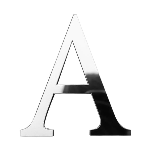Toystoory Letras inglesas, superficie de espejo acrílico, pegatina de pared, cartel acrílico del alfabeto 3D Decoración del hogar A