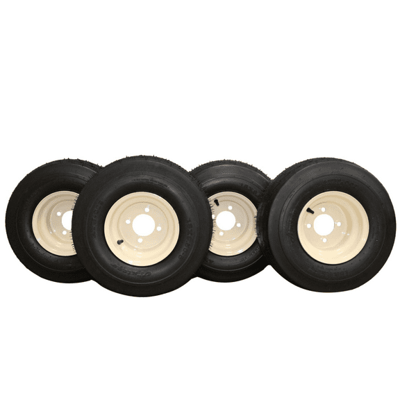 18x8.50-8 with 8x7 Tan Wheel Assembly for Golf Cart and Lawn Mower (Set of 4)
