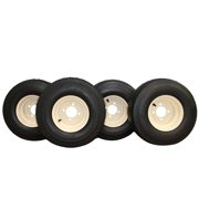 Angle View: 18x8.50-8 with 8x7 Tan Wheel Assembly for Golf Cart and Lawn Mower (Set of 4)