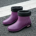 thumbnail image 2 of IUJSOY Women's Rain Boots with Warm Plush Lining Chelsea Boots Women Waterproof Rubber Boots, 2 of 6