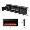 thumbnail image 3 of Hommow 70'' Fireplace TV Stand with 36'' Electric Fireplace, Entertainment Center with 16 Color Led Lights, TV Console for TVs up to 80'' for Living Room, Black, 3 of 7