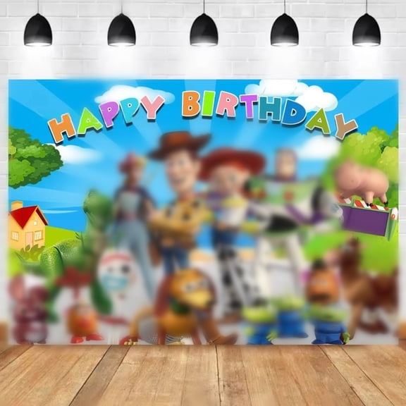Happy Birthday Anime Theme Backdrops Banner Birthday Party Decor Supplies,5.9x3.6ft