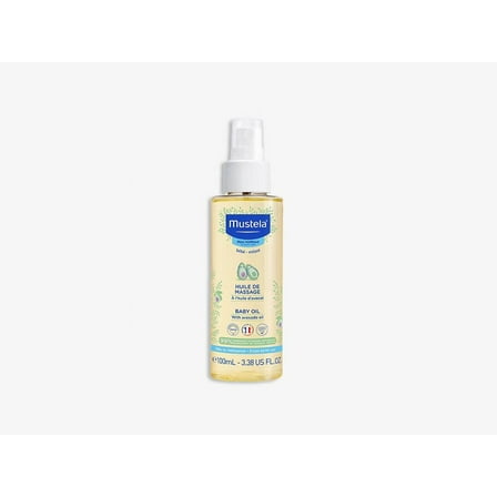 Mustela Baby Oil - Moisturizing Oil for Massage - with Natural Avocado, Pomegranate & Sunflower Oil - 3.38 fl. oz.