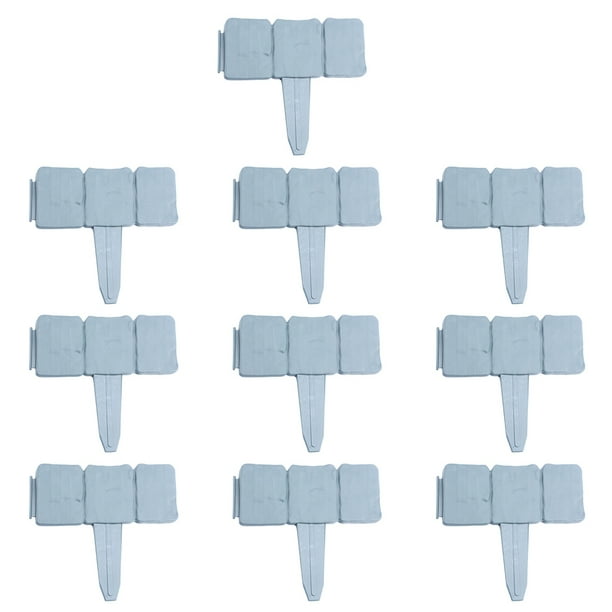 Valla de PP, piedra de imitación, plástico, borde de planta, patio plegable, jardinería, césped, decoración, 10 piezas Eigraketly HA002795-01B