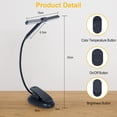thumbnail image 5 of Quntis Tri-Head Book Light,3 Colors & 5 Brightness Levels Eye-Care Clip on Reading Book, 1000mAh Rechargeable Book Light for Reading in Bed with 10-100Hrs, Partner Friendly, 5 of 10